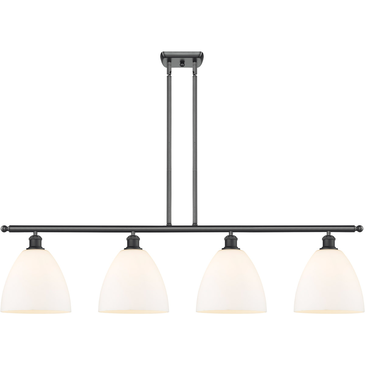 Innovations Lighting 516-4I-BK-GBD-91 Ballston Ballston Dome 4 Light 48 inch Matte Black Island Light Ceiling Light in Matte White Glass