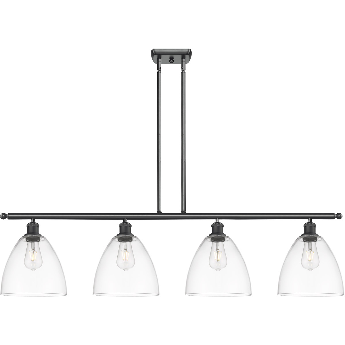 Innovations Lighting Bruno Marashlian Ballston Dome 48 Inch 4 Light Linear Suspension Light Ballston Dome - 516-4I-BK-GBD-92 - Modern Contemporary