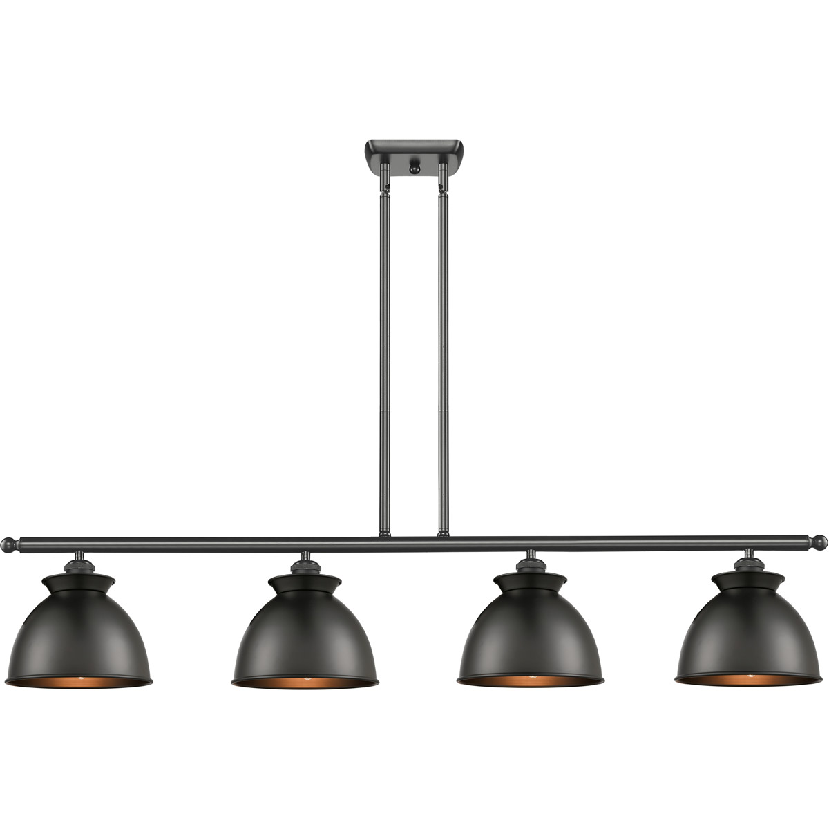 Innovations Lighting 516-4I-BK-M14-BK Ballston Adirondack 4 Light 48 inch Matte Black Island Light Ceiling Light in Incandescent, Ballston