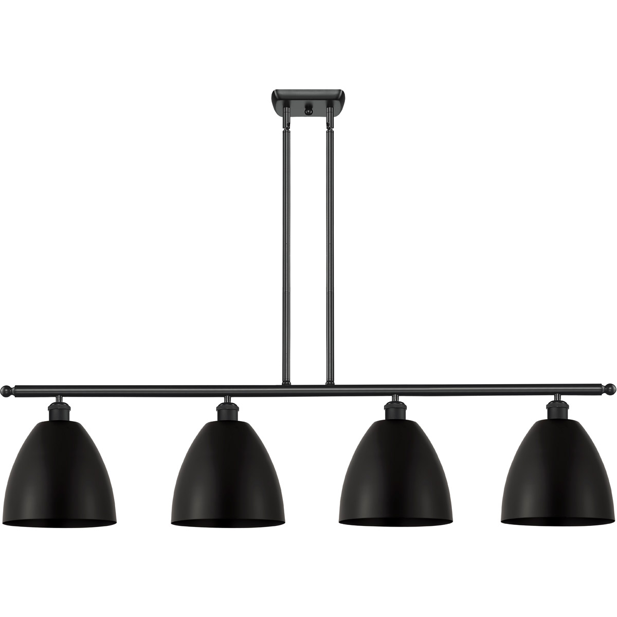 Innovations Lighting 516-4I-WPC-MBD-9-RD-LED Ballston Plymouth Dome LED 48 inch White and Polished Chrome Island Light Ceiling Light in Matte Red