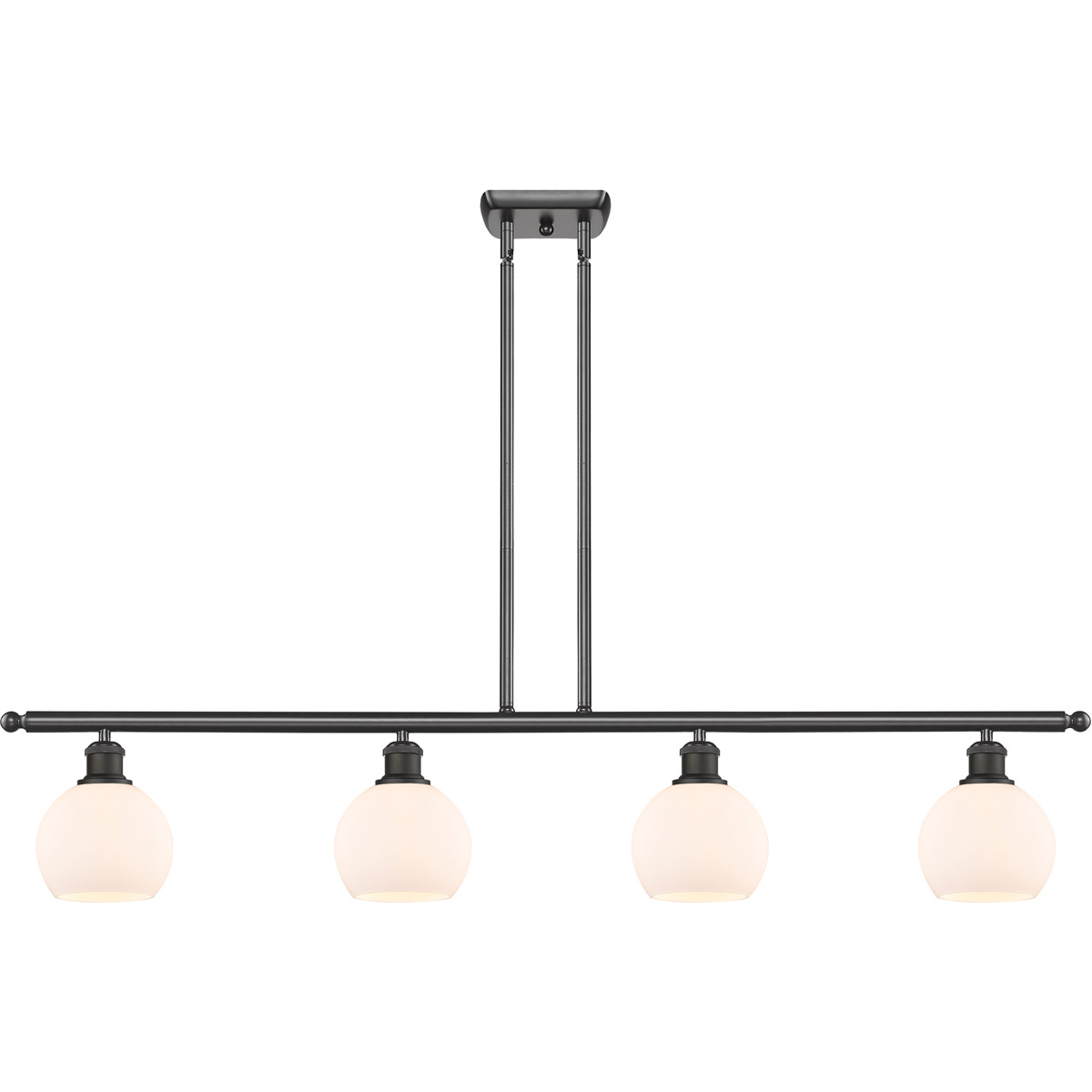 Innovations Lighting 516-4I-OB-G121-6 Ballston Athens 4 Light 48 inch Oil Rubbed Bronze Island Light Ceiling Light in Matte White Glass