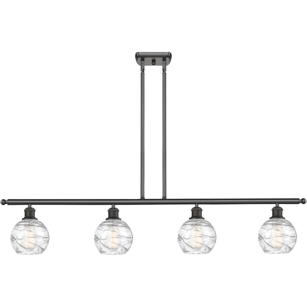Innovations Lighting 516-4I-OB-G1213-6 Ballston Small Deco Swirl 4 Light 46 inch Oil Rubbed Bronze Island Light Ceiling Light, Ballston