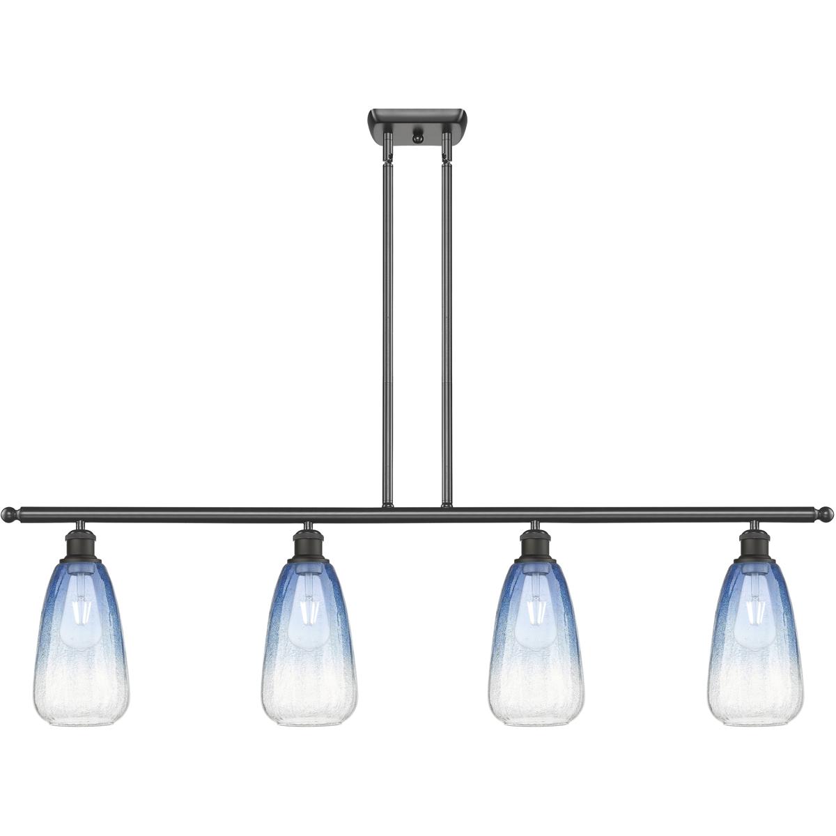 Innovations Lighting 516-4I-OB-G480-6SB Ballston Brookhaven Almond Island Light Ceiling Light in Oil Rubbed Bronze, Sapphire Blue Glass