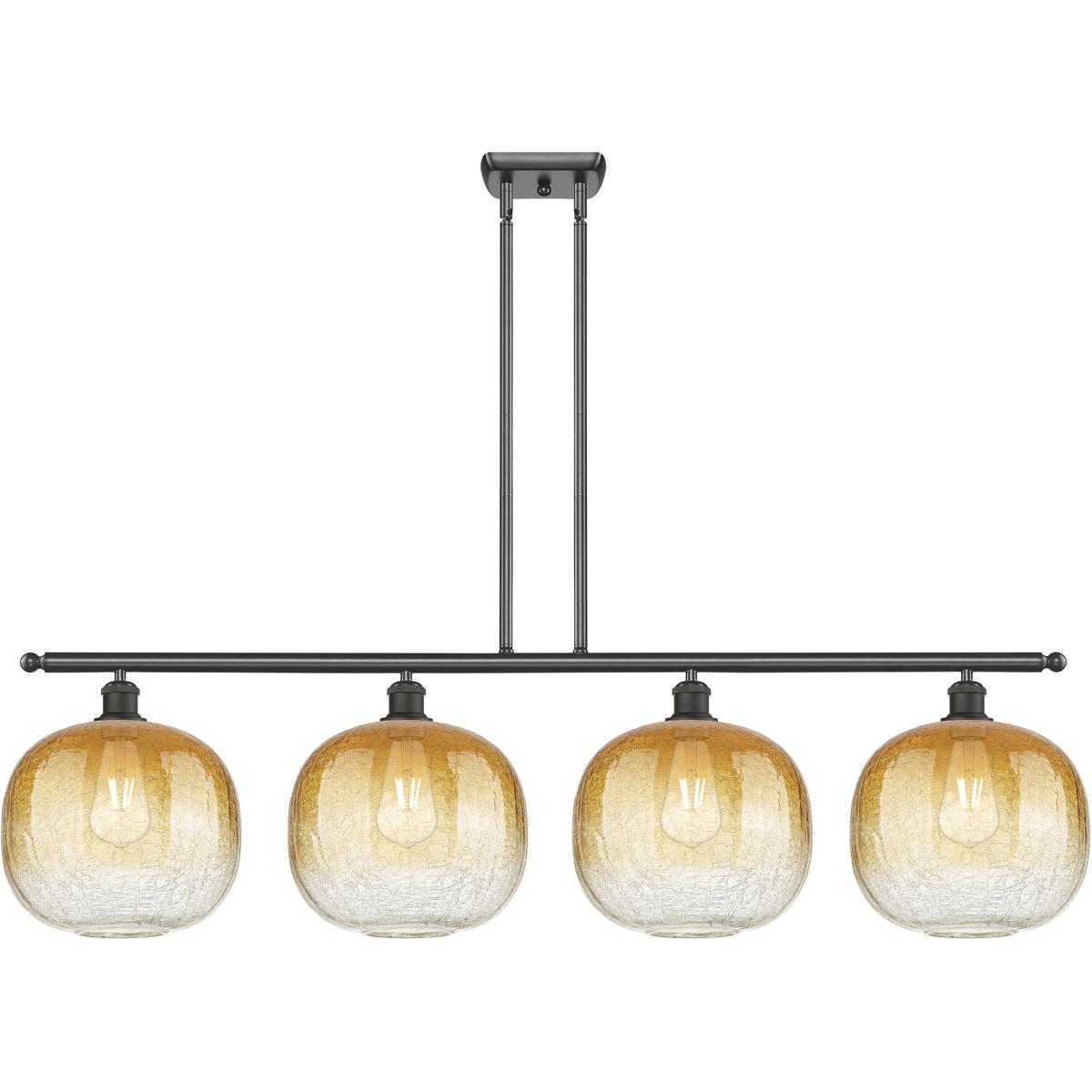 Innovations Lighting 516-4I-OB-G481-10AM Ballston Brookhaven Sphere Island Light Ceiling Light in Oil Rubbed Bronze, Amber Glass