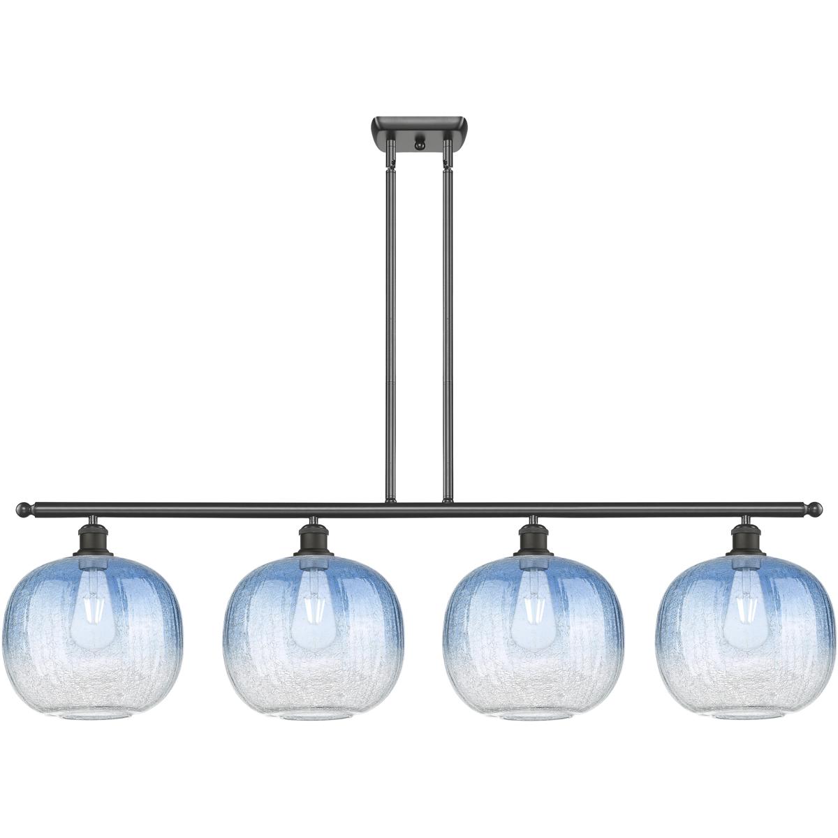 Innovations Lighting 516-4I-OB-G481-10SB Ballston Brookhaven Sphere Island Light Ceiling Light in Oil Rubbed Bronze, Sapphire Blue Glass
