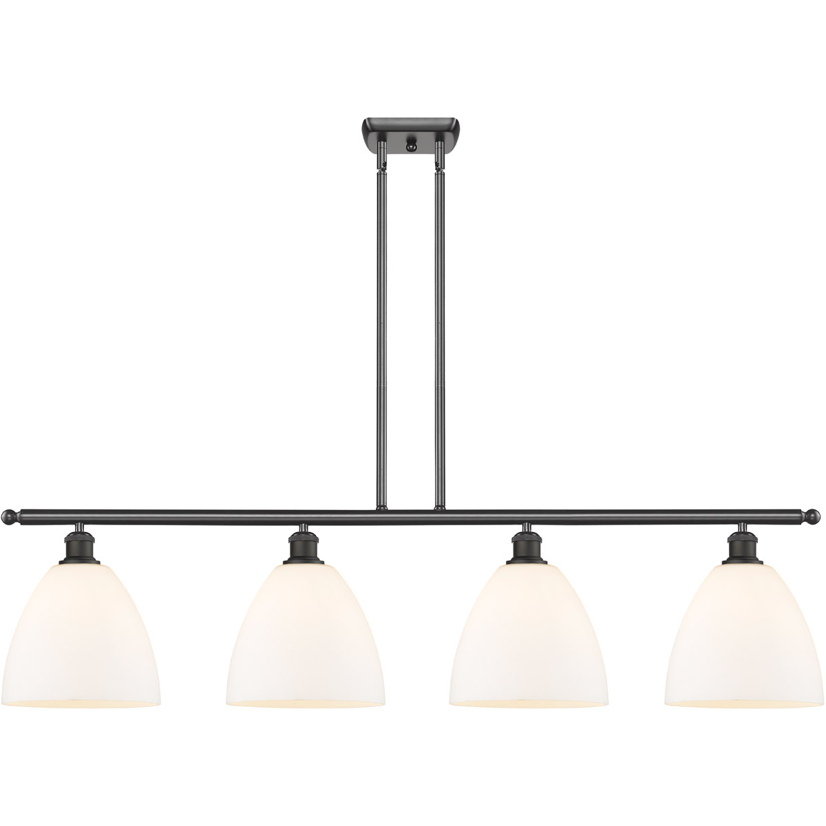 Innovations Lighting 516-4I-OB-GBD-91 Ballston Ballston Dome 4 Light 48 inch Oil Rubbed Bronze Island Light Ceiling Light in Matte White Glass