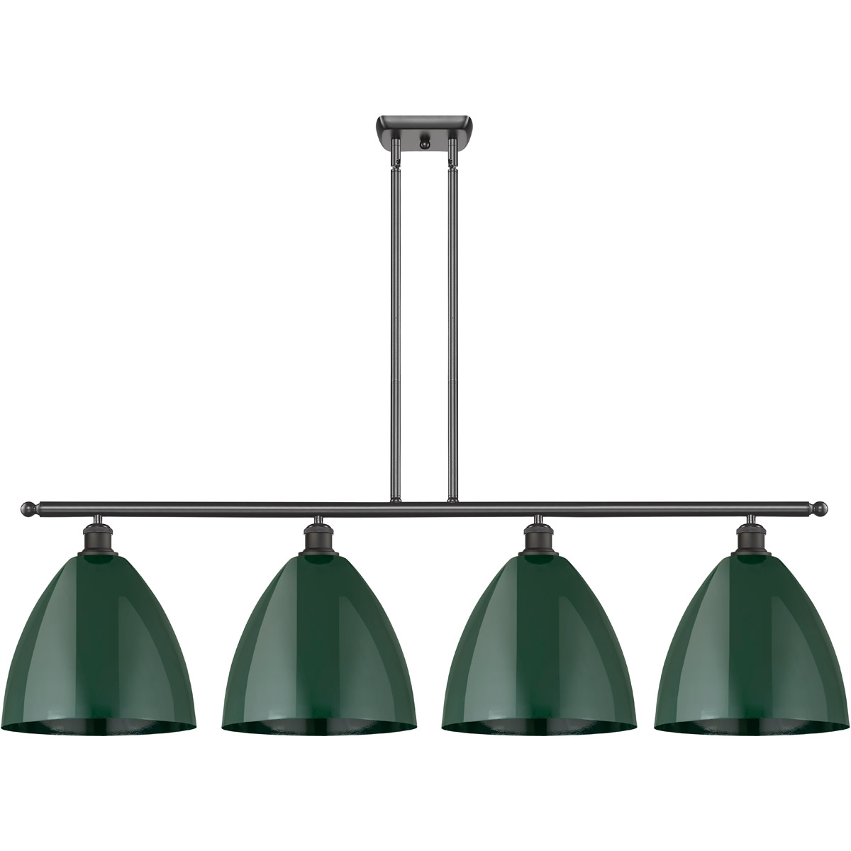 Innovations Lighting 516-4I-OB-MBD-12-GR Ballston Plymouth Dome 4 Light 50 inch Oil Rubbed Bronze Island Light Ceiling Light in Matte Green