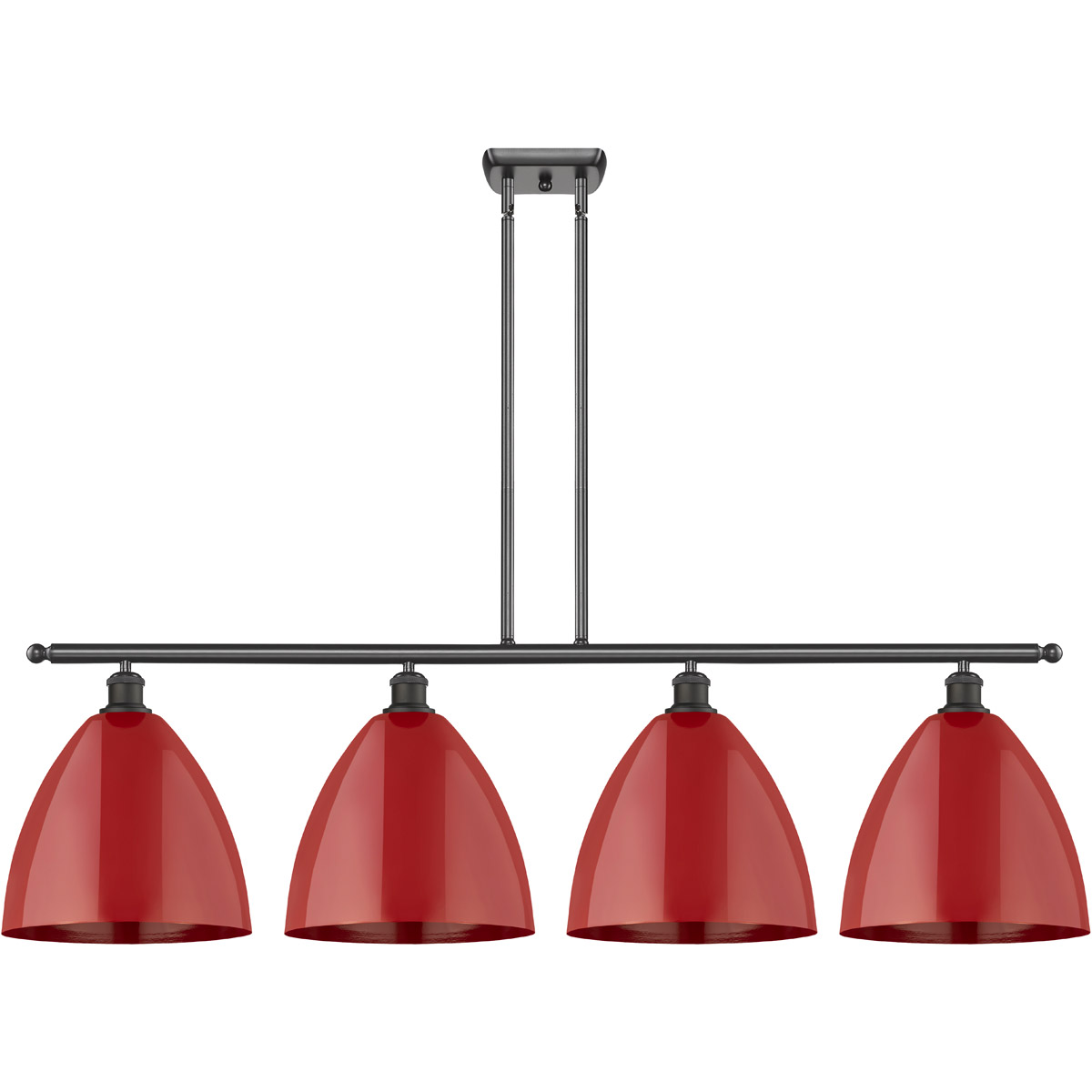 Innovations Lighting 516-4I-OB-MBD-12-RD Ballston Plymouth Dome 4 Light 50 inch Oil Rubbed Bronze Island Light Ceiling Light in Matte Red