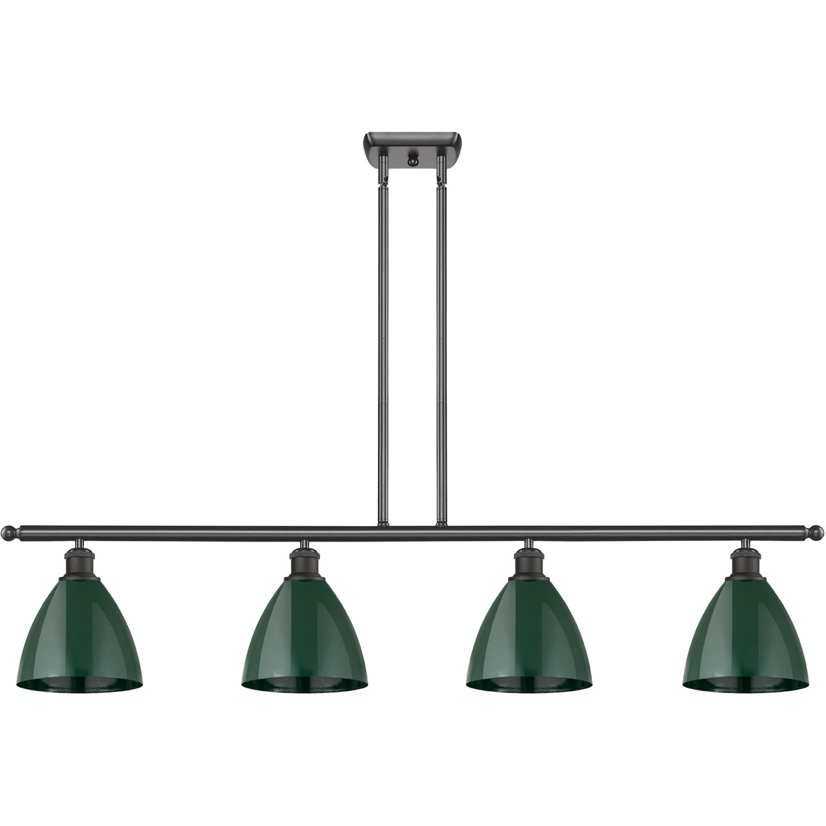 Innovations Lighting 516-4I-OB-MBD-75-GR Ballston Plymouth Dome 4 Light 48 inch Oil Rubbed Bronze Island Light Ceiling Light in Matte Green