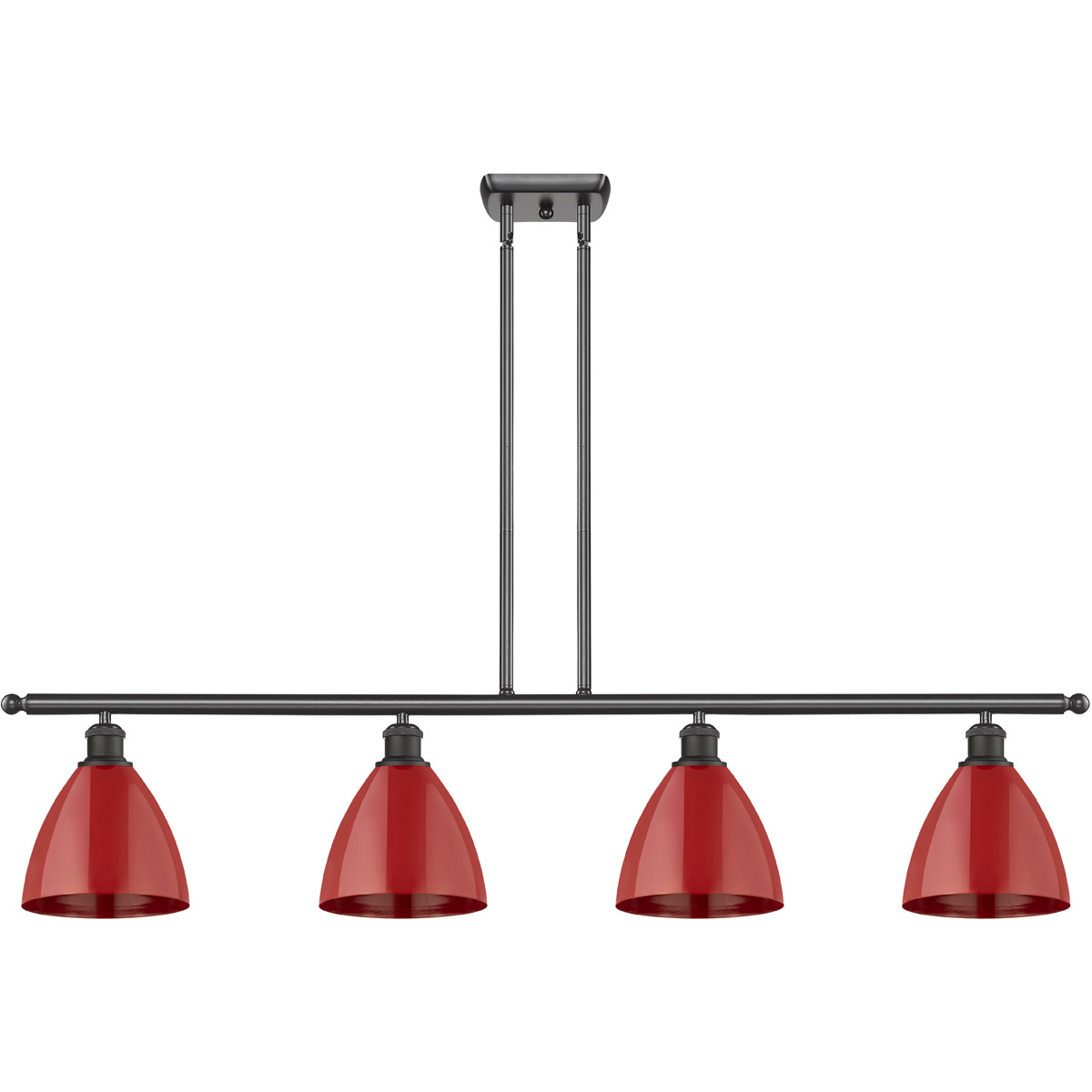 Innovations Lighting 516-4I-OB-MBD-75-RD Ballston Plymouth Dome 4 Light 48 inch Oil Rubbed Bronze Island Light Ceiling Light in Matte Red