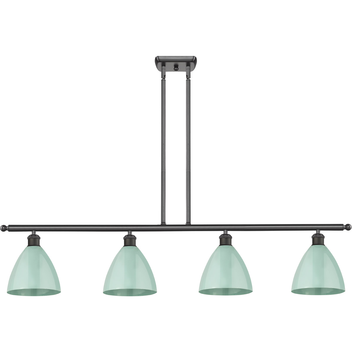 Innovations Lighting Bruno Marashlian Plymouth Dome 48 Inch 4 Light Linear Suspension Light Plymouth Dome - 516-4I-OB-MBD-75-SF - Modern Contemporary