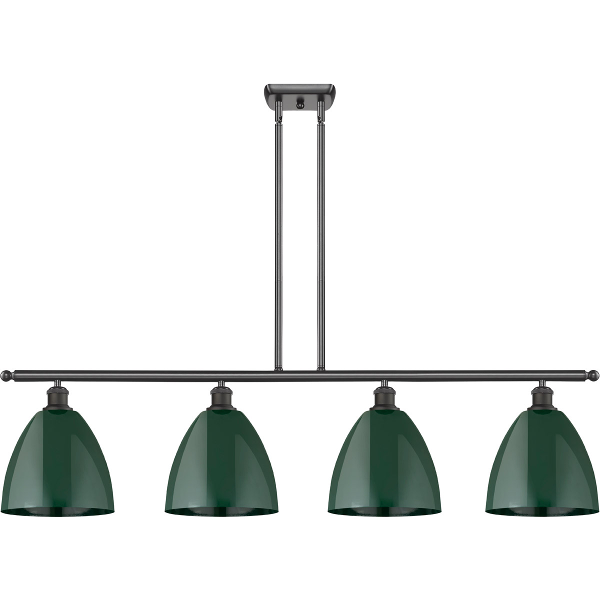 Innovations Lighting 516-4I-OB-MBD-9-GR Ballston Plymouth Dome 4 Light 48 inch Oil Rubbed Bronze Island Light Ceiling Light in Matte Green