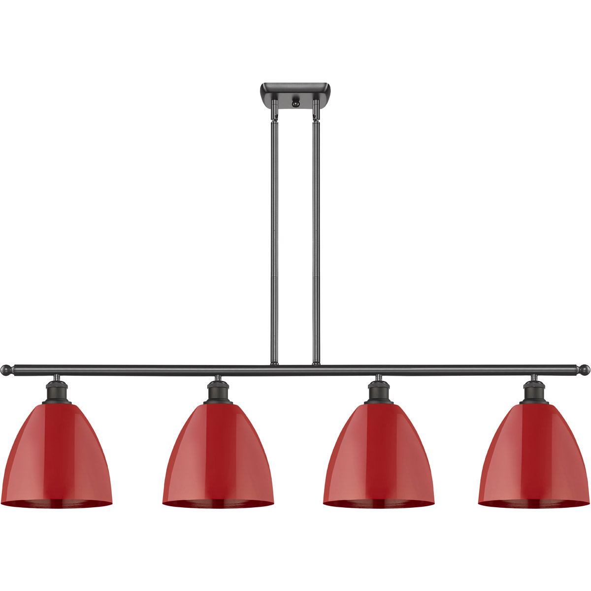 Innovations Lighting 516-4I-OB-MBD-9-RD Ballston Plymouth Dome 4 Light 48 inch Oil Rubbed Bronze Island Light Ceiling Light in Matte Red