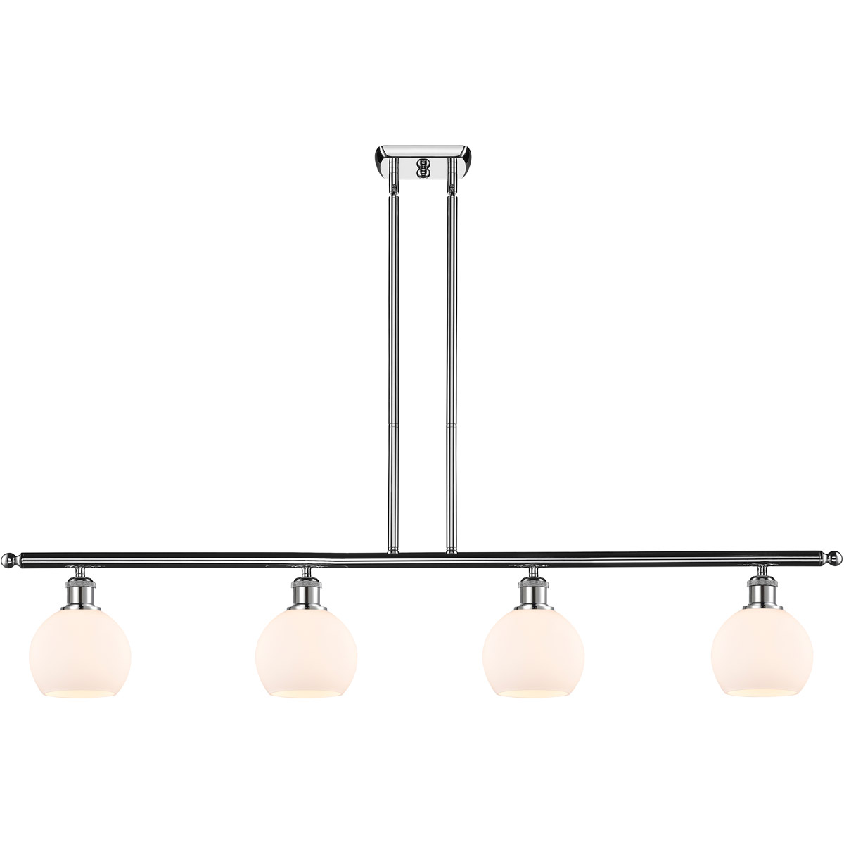Innovations Lighting 516-4I-PC-G121-6 Ballston Athens 4 Light 48 inch Polished Chrome Island Light Ceiling Light in Matte White Glass