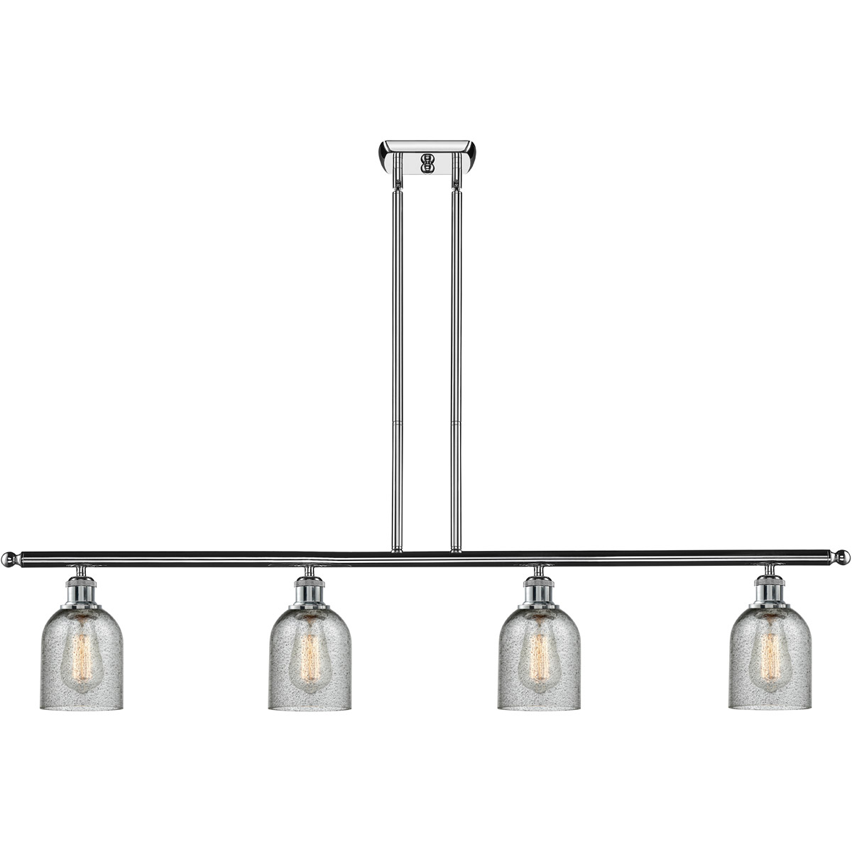 Innovations Lighting 516-4I-PC-G257-LED Ballston Caledonia LED 48 inch Polished Chrome Island Light Ceiling Light in Charcoal Glass, Ballston