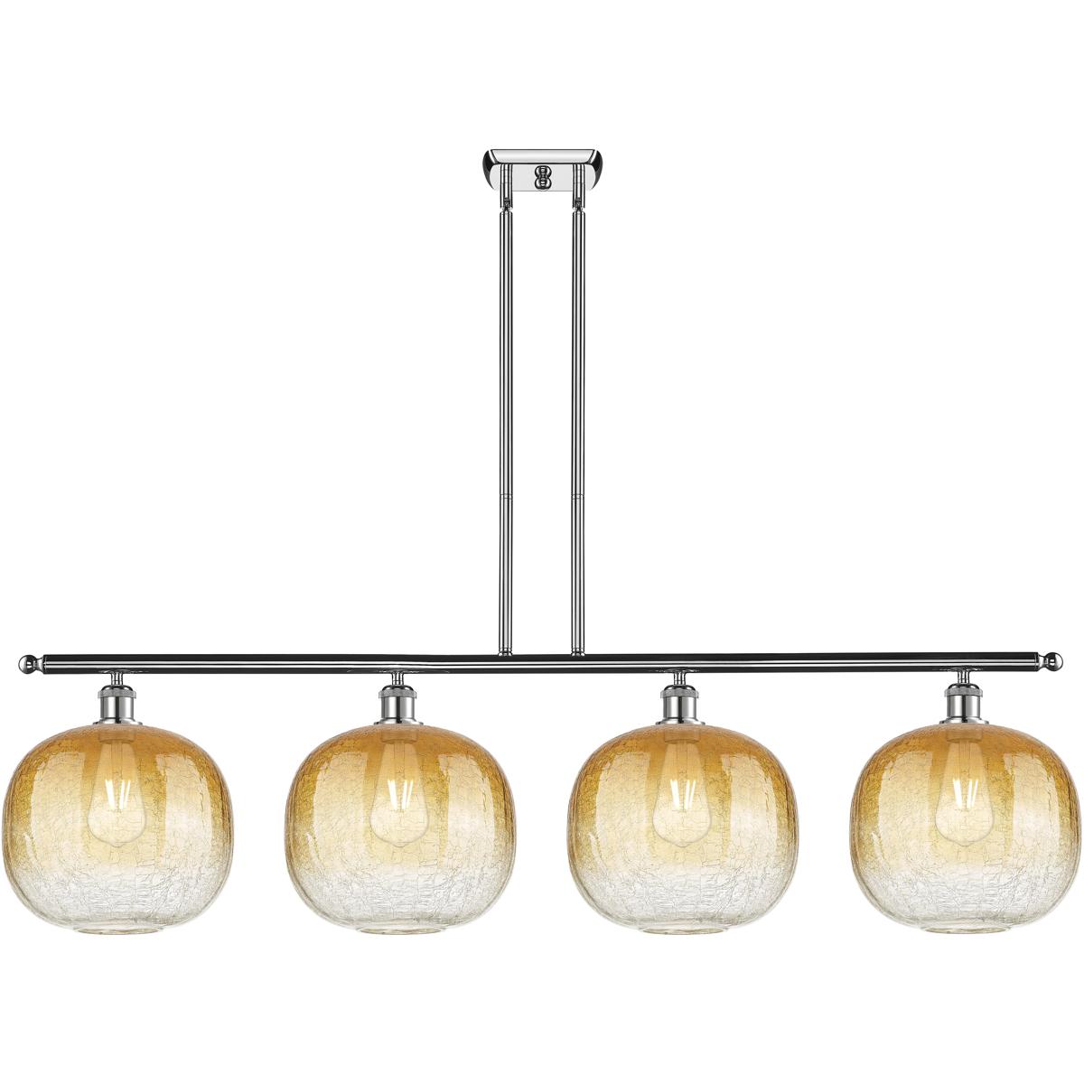 Innovations Lighting 516-4I-PC-G481-10AM Ballston Brookhaven Sphere Island Light Ceiling Light in Polished Chrome, Amber Glass