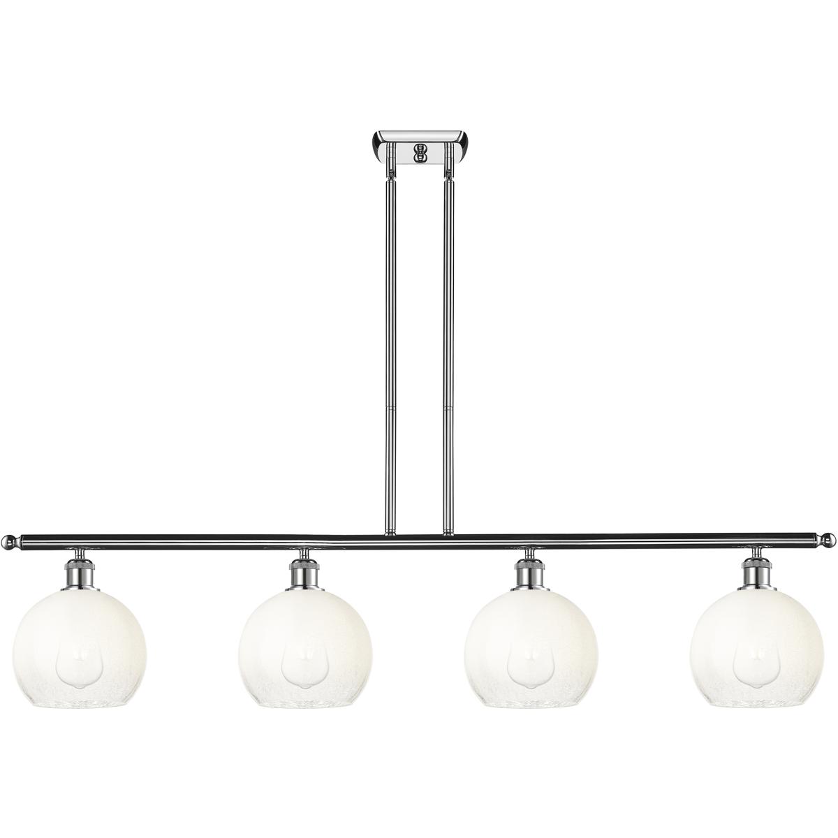 Innovations Lighting 516-4I-PC-G483-8OP Ballston Brookhaven Globe Island Light Ceiling Light in Polished Chrome, Opal Glass