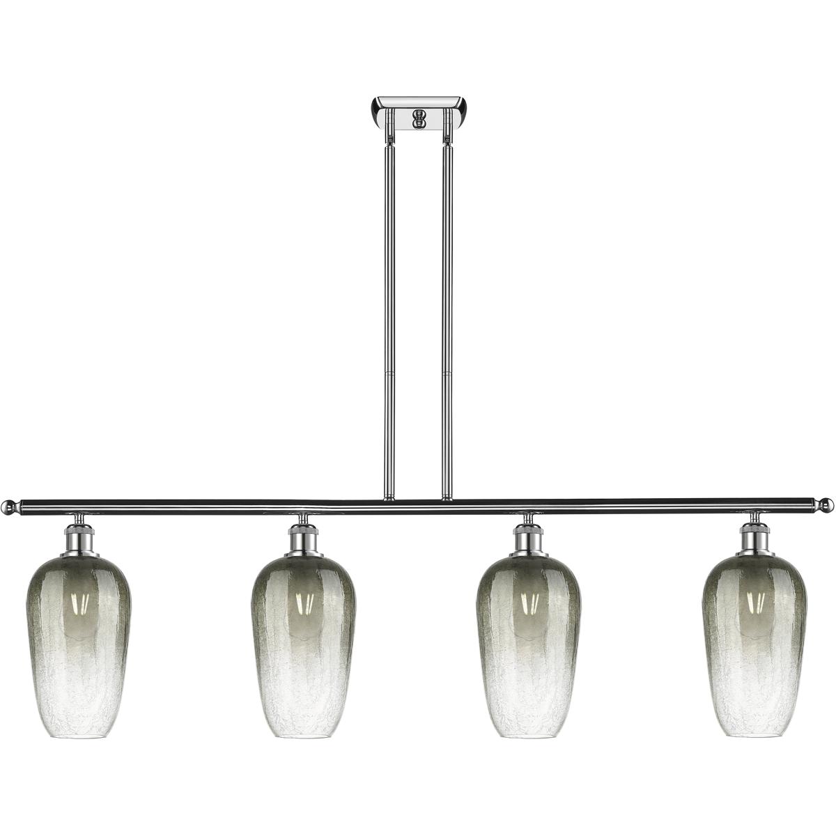 Innovations Lighting 516-4I-PC-G484-7SL Ballston Brookhaven Flute Island Light Ceiling Light in Polished Chrome, Slate Glass