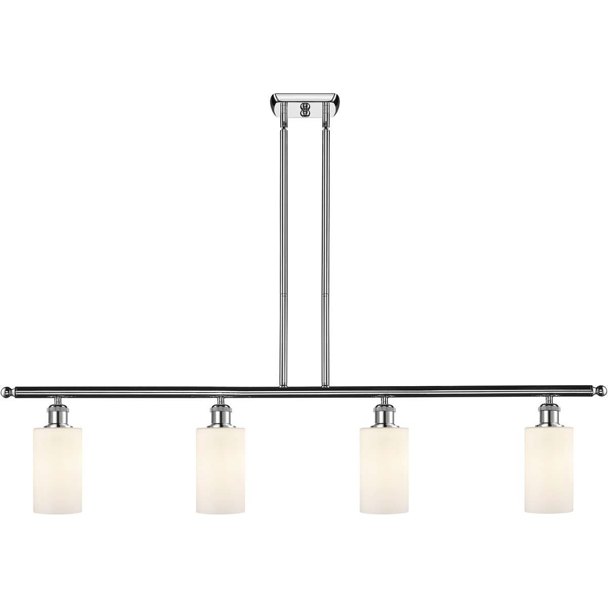 Innovations Lighting 516-4I-PC-G801 Ballston Clymer 4 Light 48 inch Polished Chrome Island Light Ceiling Light in Matte White Glass, Ballston