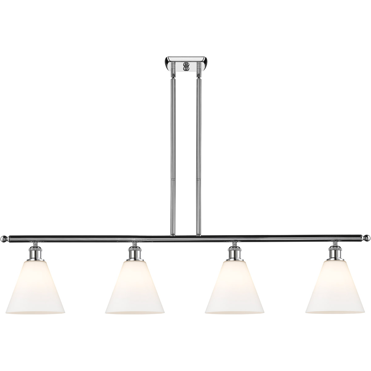 Innovations Lighting 516-4I-PC-GBC-81 Ballston Ballston Cone 4 Light 48 inch Polished Chrome Island Light Ceiling Light in Matte White Glass