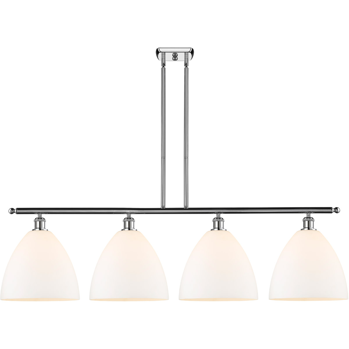 Innovations Lighting 516-4I-PC-GBD-121 Ballston Ballston Dome 4 Light 50 inch Polished Chrome Island Light Ceiling Light in Matte White Glass