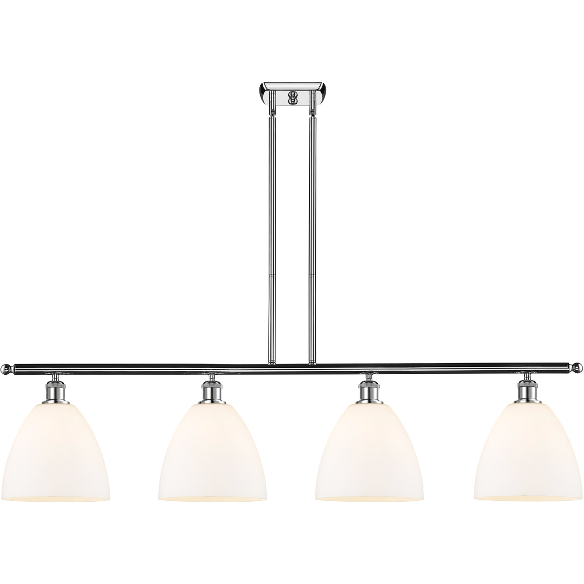 Innovations Lighting 516-4I-PC-GBD-91 Ballston Ballston Dome 4 Light 48 inch Polished Chrome Island Light Ceiling Light in Matte White Glass