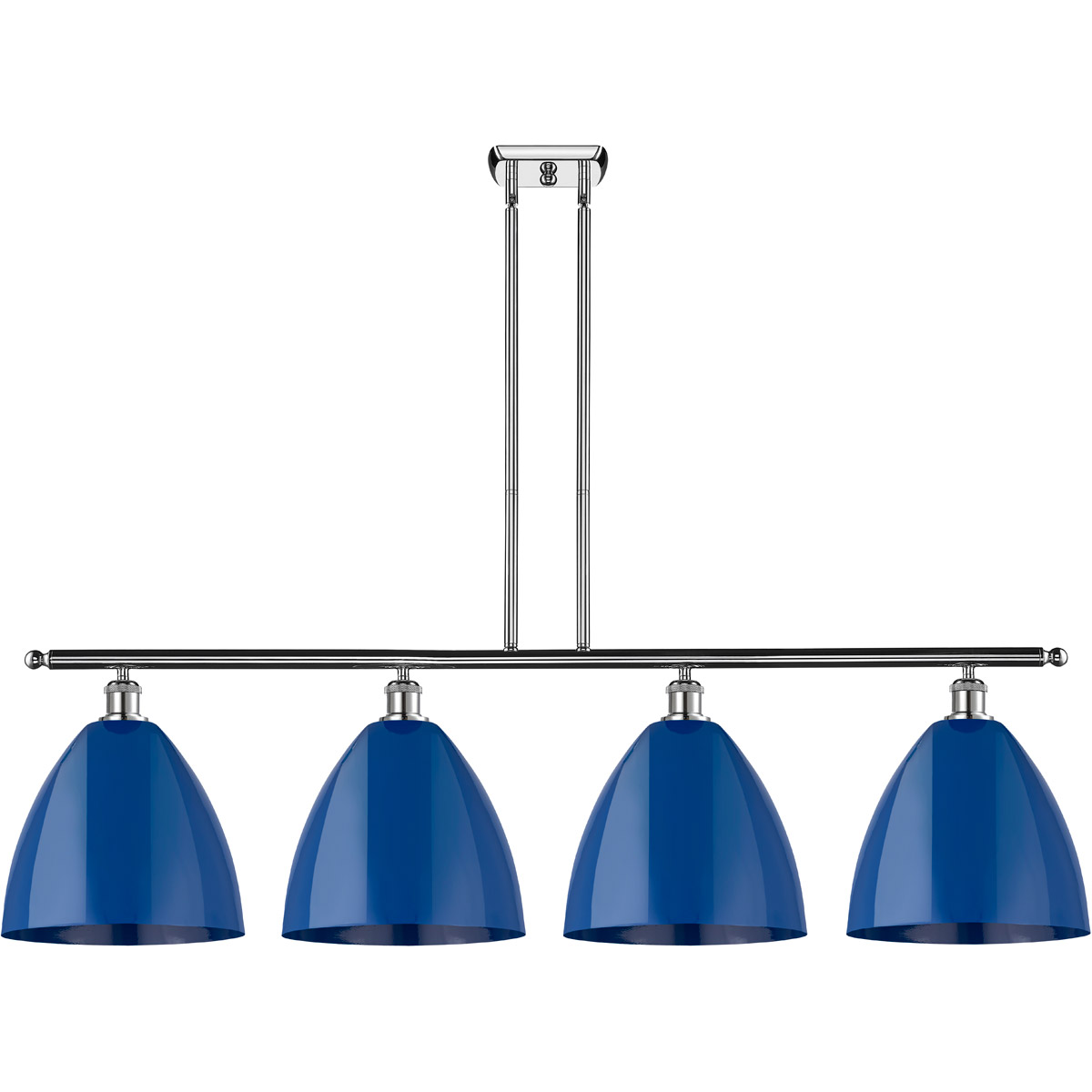 Innovations Lighting 516-4I-PC-MBD-12-BL-LED Ballston Plymouth Dome LED 50.25 inch Polished Chrome Island Light Ceiling Light in Matte Blue