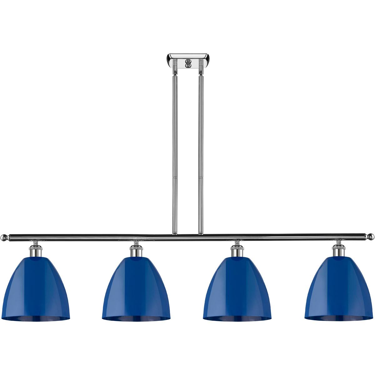 Innovations Lighting 516-4I-PC-MBD-9-BL-LED Ballston Plymouth Dome LED 48 inch Polished Chrome Island Light Ceiling Light in Matte Blue
