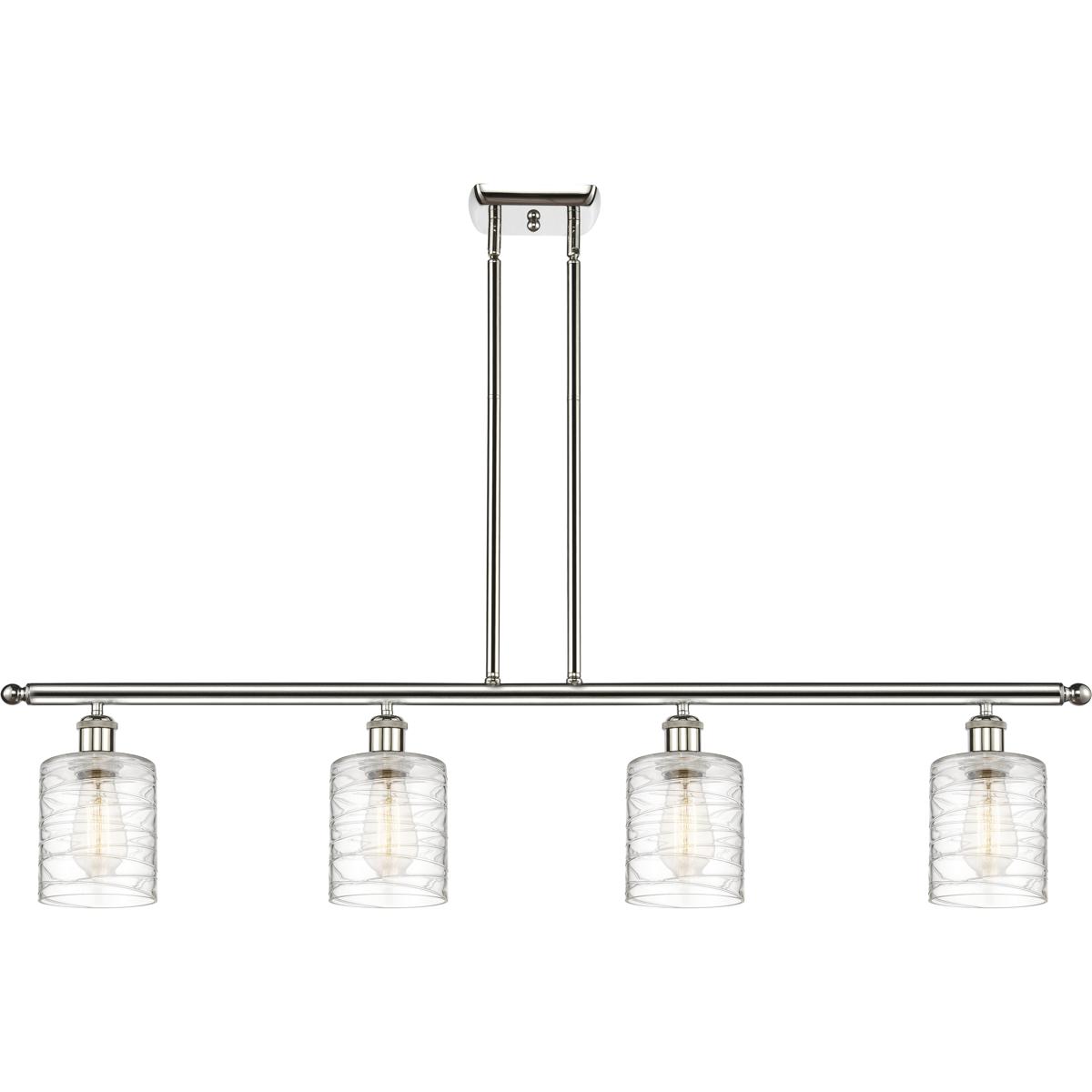 Innovations Lighting Bruno Marashlian Cobbleskill 48 Inch 4 Light Linear Suspension Light Cobbleskill - 516-4I-PN-G1113-L - Modern Contemporary
