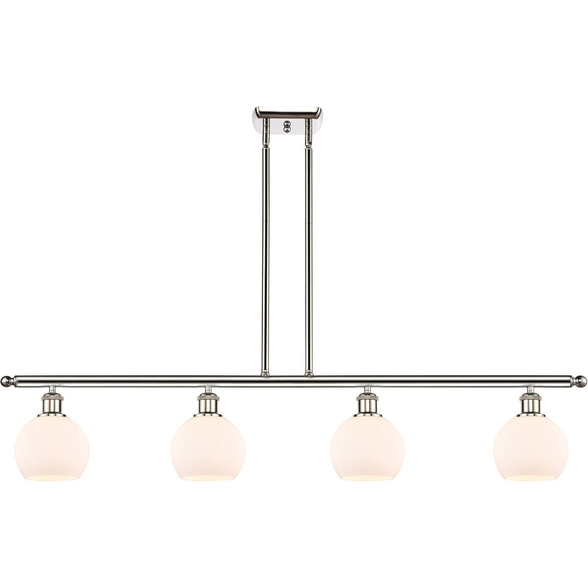 Innovations Lighting 516-4I-PN-G121-6 Ballston Athens 4 Light 48 inch Polished Nickel Island Light Ceiling Light in Matte White Glass