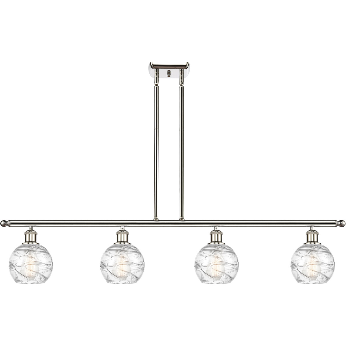 Innovations Lighting 516-4I-PN-G1213-6 Ballston Small Deco Swirl 4 Light 46 inch Polished Nickel Island Light Ceiling Light, Ballston
