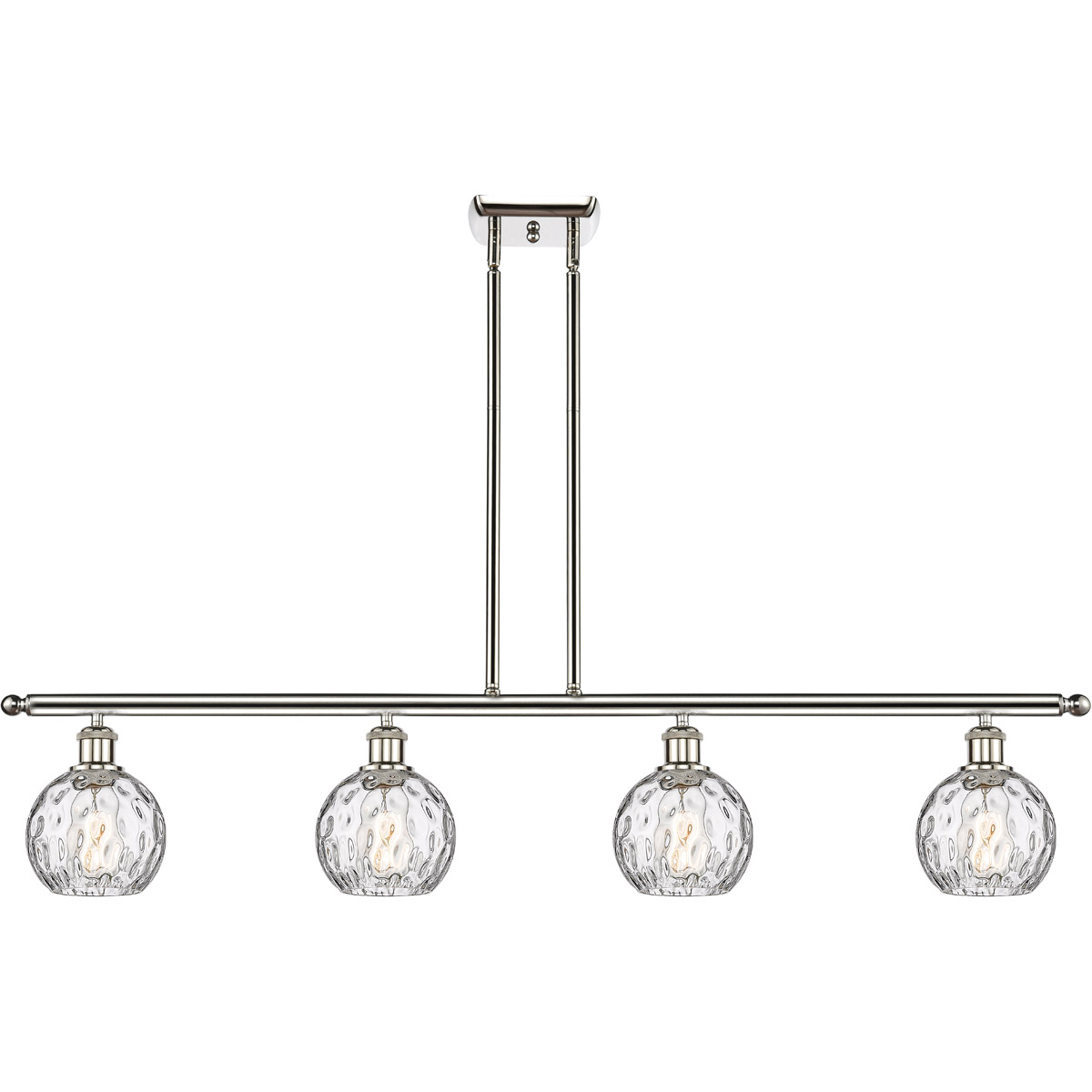 Innovations Lighting Bruno Marashlian Athens Water Glass 46 Inch 4 Light Linear Suspension Light Athens Water Glass - 516-4I-PN-G1215-6 - Modern Contemporary