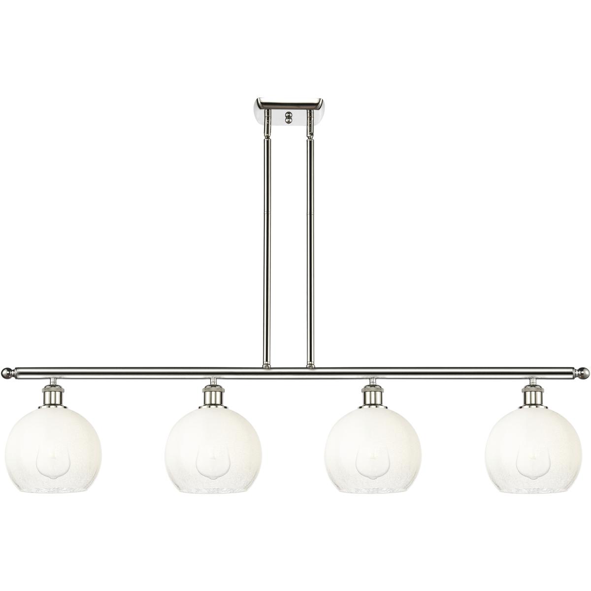 Innovations Lighting 516-4I-PN-G483-8OP Ballston Brookhaven Globe Island Light Ceiling Light in Polished Nickel, Opal Glass