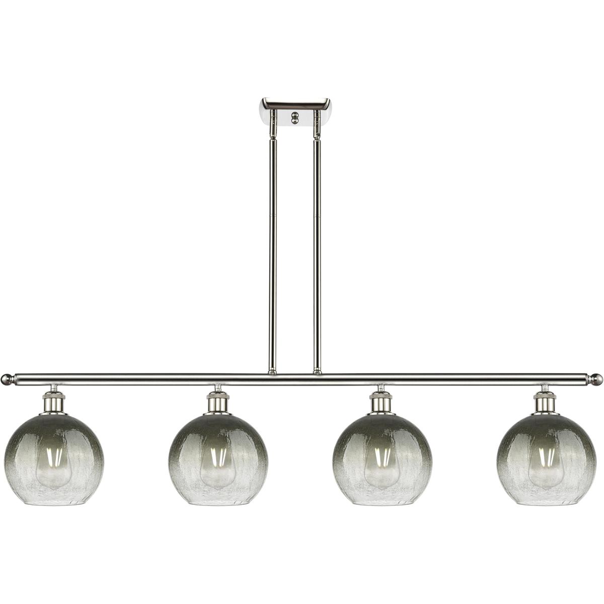 Innovations Lighting 516-4I-PN-G483-8SL Ballston Brookhaven Globe Island Light Ceiling Light in Polished Nickel, Slate Glass