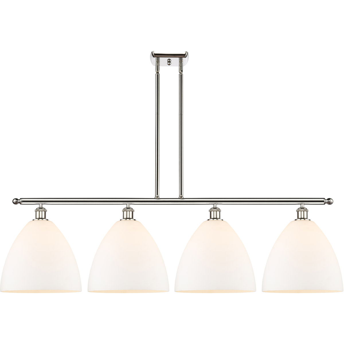 Innovations Lighting 516-4I-PN-GBD-121 Ballston Ballston Dome 4 Light 50 inch Polished Nickel Island Light Ceiling Light in Matte White Glass