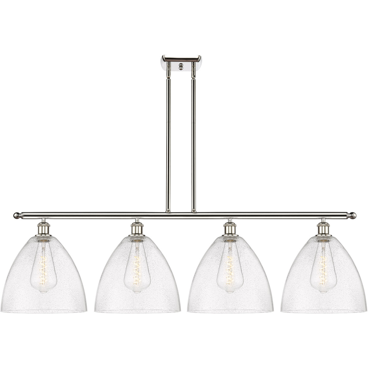 Innovations Lighting Bruno Marashlian Ballston Dome 50 Inch 4 Light Linear Suspension Light Ballston Dome - 516-4I-PN-GBD-124 - Modern Contemporary
