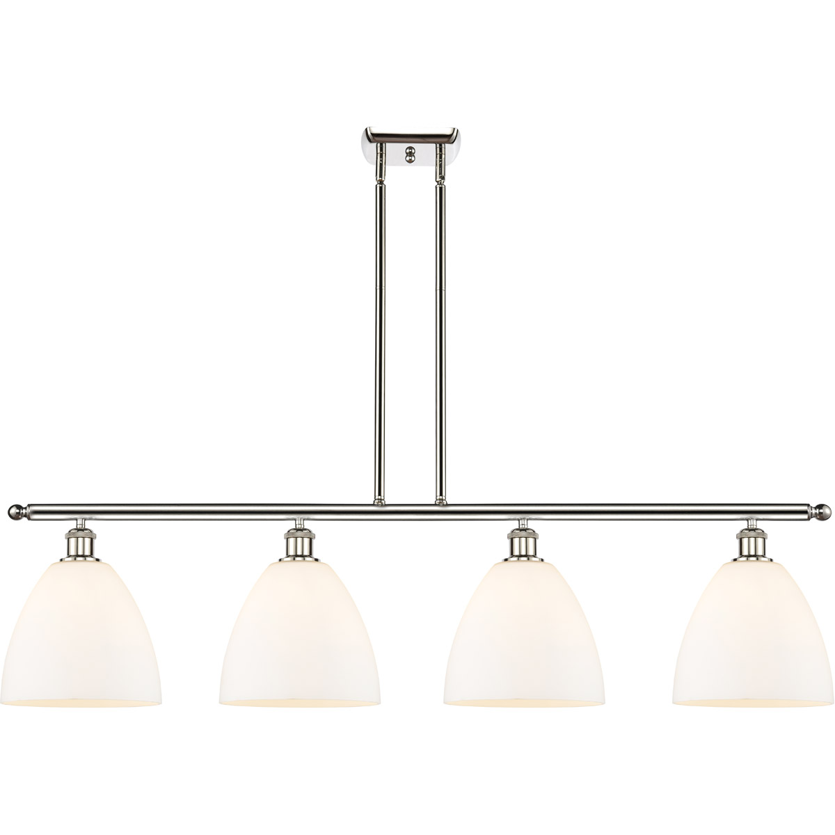 Innovations Lighting 516-4I-PN-GBD-91 Ballston Ballston Dome 4 Light 48 inch Polished Nickel Island Light Ceiling Light in Matte White Glass