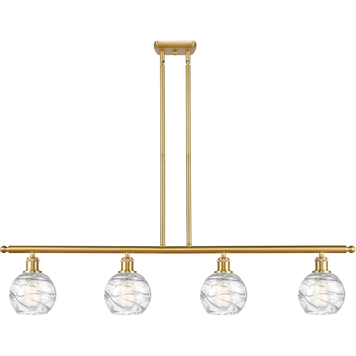 Innovations Lighting Bruno Marashlian Athens Deco Swirl 48 Inch Linear Suspension Light Athens Deco Swirl - 516-4I-SG-G1213-6 - Industrial