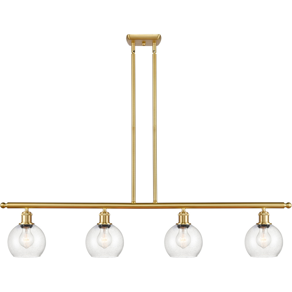Innovations Lighting Bruno Marashlian Athens 48 Inch 4 Light Linear Suspension Light Athens - 516-4I-SG-G124-6 - Modern Contemporary