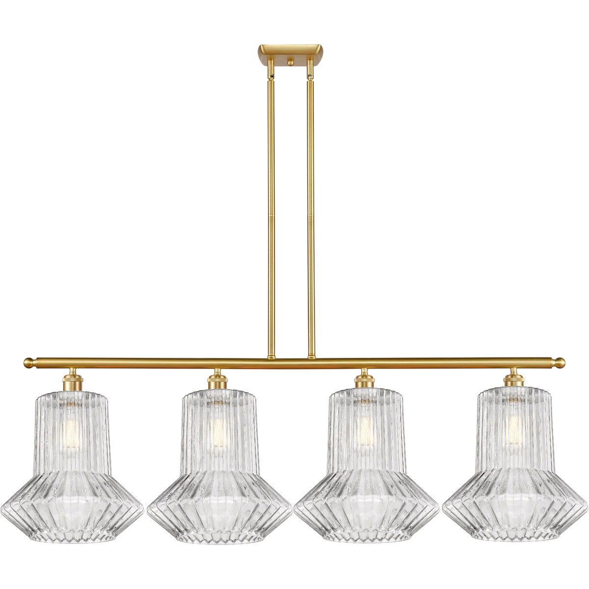 Innovations Lighting Bruno Marashlian Springwater 48 Inch 4 Light Linear Suspension Light Springwater - 516-4I-SG-G212 - Restoration-Vintage