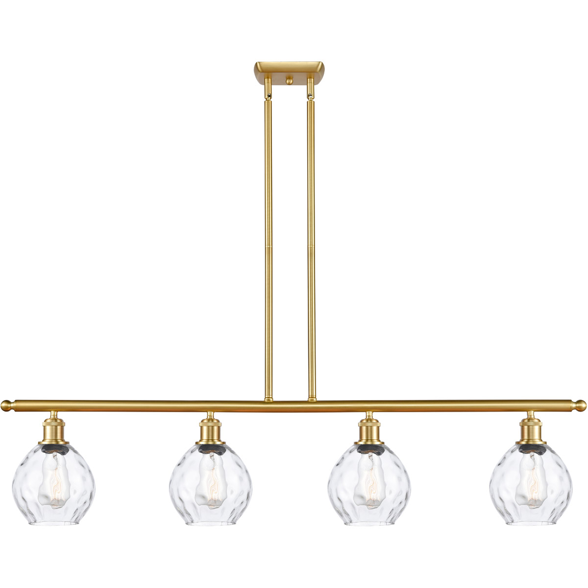 Innovations Lighting 516-4I-SG-G362-LED Ballston Small Waverly LED 48 inch Satin Gold Island Light Ceiling Light, Ballston