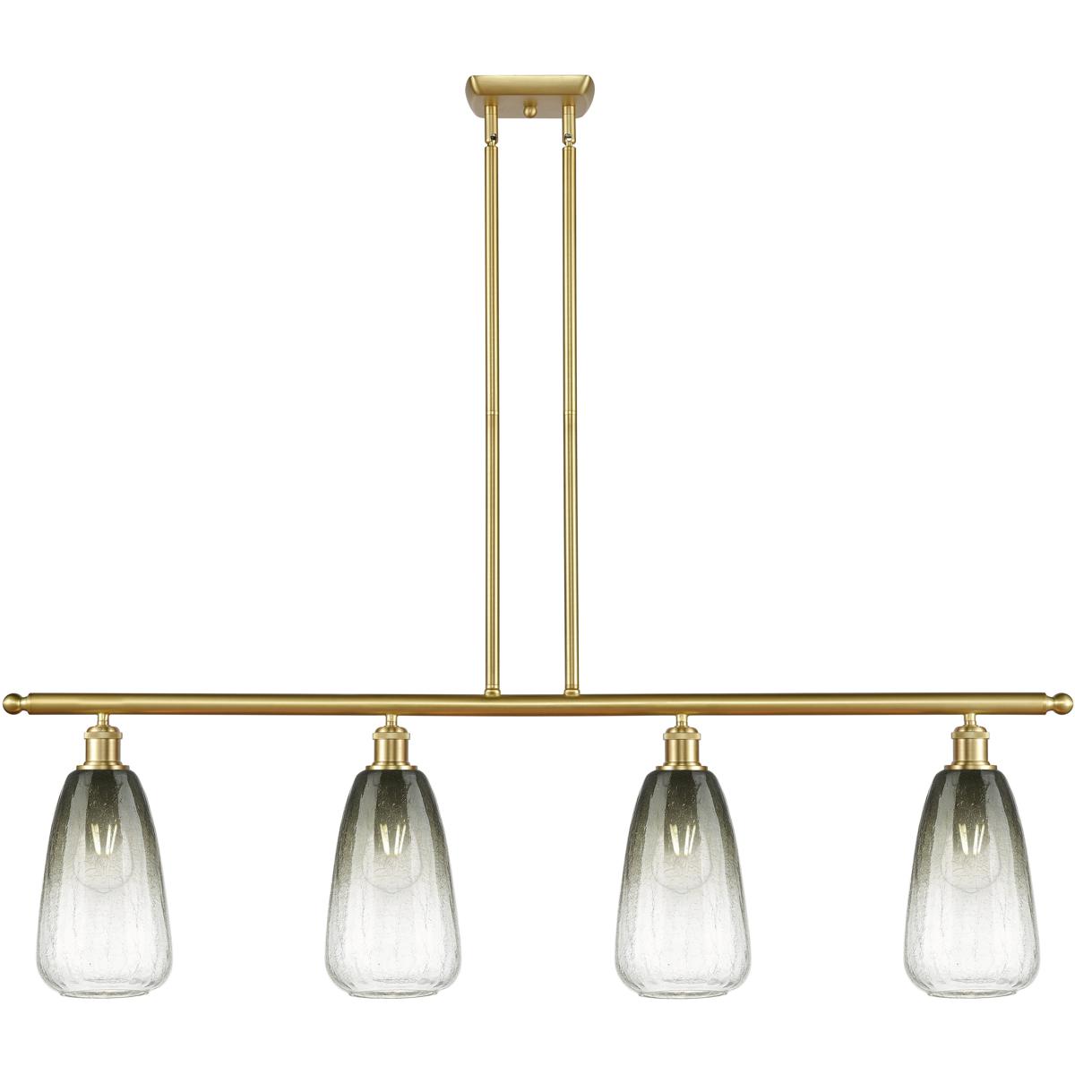 Innovations Lighting 516-4I-SG-G480-6SL Ballston Brookhaven Almond Island Light Ceiling Light in Satin Gold, Slate Glass