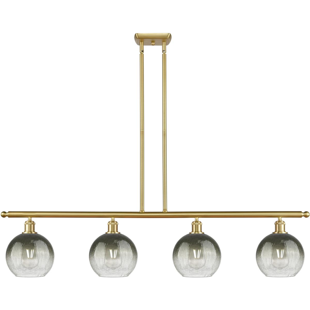 Innovations Lighting 516-4I-SG-G483-8SL Ballston Brookhaven Globe Island Light Ceiling Light in Satin Gold, Slate Glass