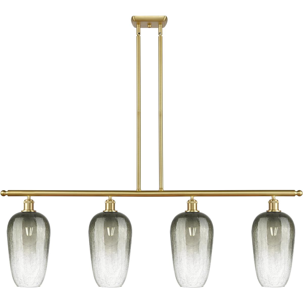Innovations Lighting 516-4I-SG-G484-7SL Ballston Brookhaven Flute Island Light Ceiling Light in Satin Gold, Slate Glass