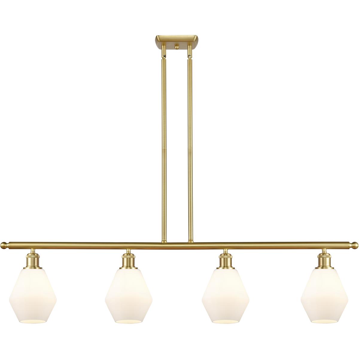 Innovations Lighting 516-4I-SG-G651-6 Ballston Cindyrella 4 Light 48 inch Satin Gold Island Light Ceiling Light in Incandescent, Matte White Glass