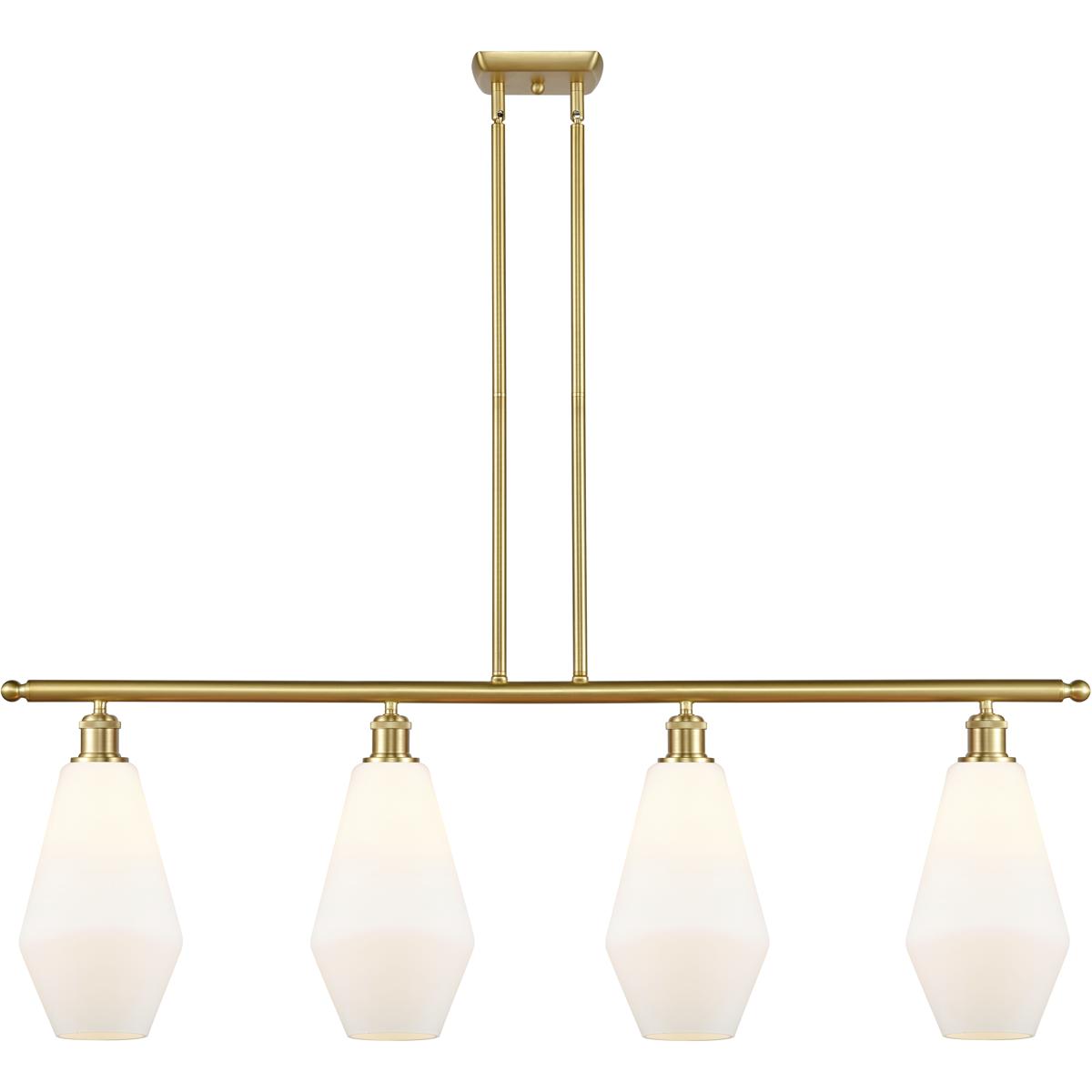 Innovations Lighting 516-4I-SG-G651-7 Ballston Cindyrella 4 Light 48 inch Satin Gold Island Light Ceiling Light in Incandescent, Matte White Glass