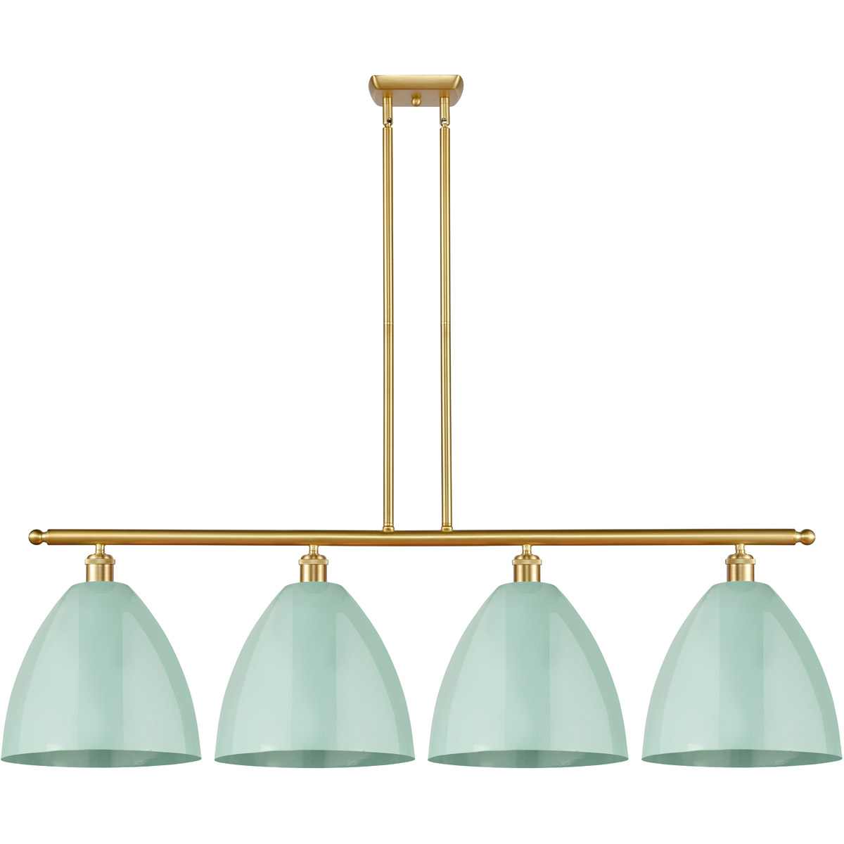 Innovations Lighting 516-4I-SG-MBD-12-SF Ballston Plymouth Dome 4 Light 50 inch Satin Gold Island Light Ceiling Light in Matte Seafoam