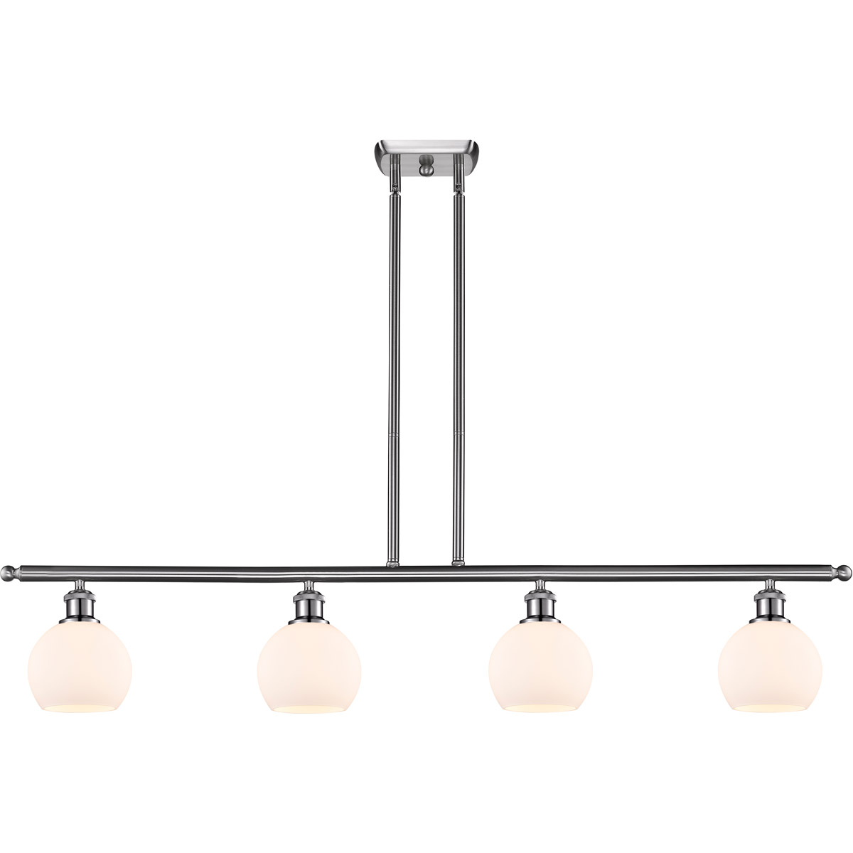 Innovations Lighting 516-4I-SN-G121-6 Ballston Athens 4 Light 48 inch Brushed Satin Nickel Island Light Ceiling Light in Matte White Glass