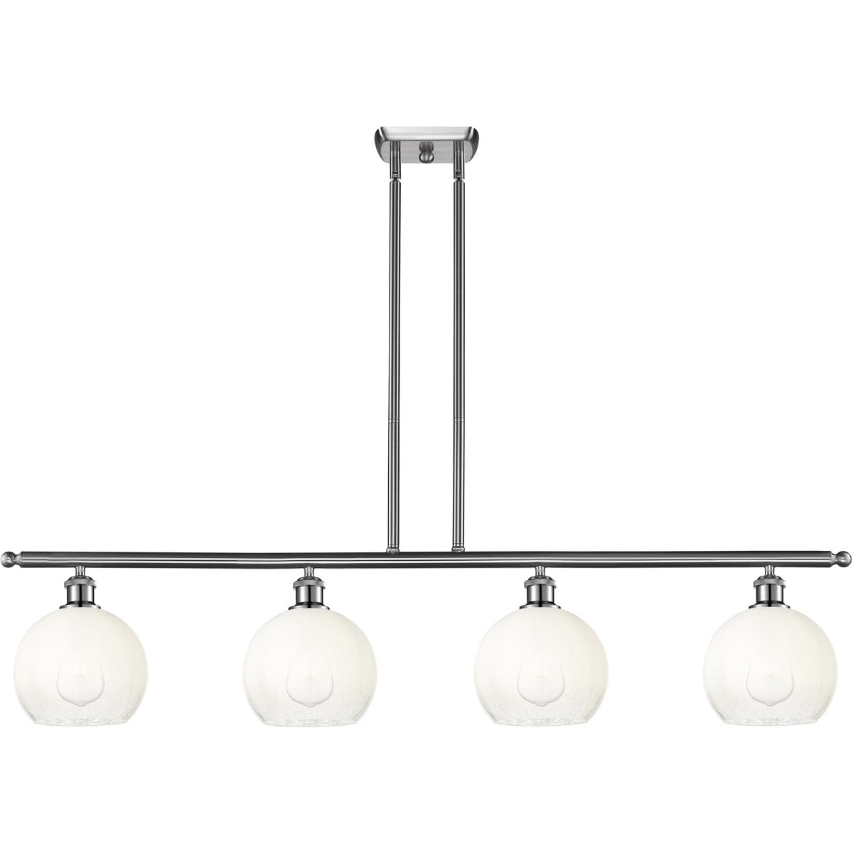 Innovations Lighting 516-4I-SN-G483-8OP Ballston Brookhaven Globe Island Light Ceiling Light in Brushed Satin Nickel, Opal Glass