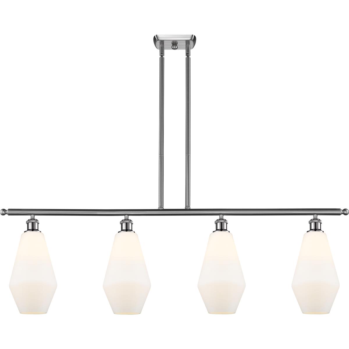 Innovations Lighting 516-4I-SN-G651-7 Ballston Cindyrella 4 Light 48 inch Brushed Satin Nickel Island Light Ceiling Light in Incandescent, Matte White